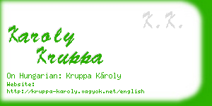 karoly kruppa business card